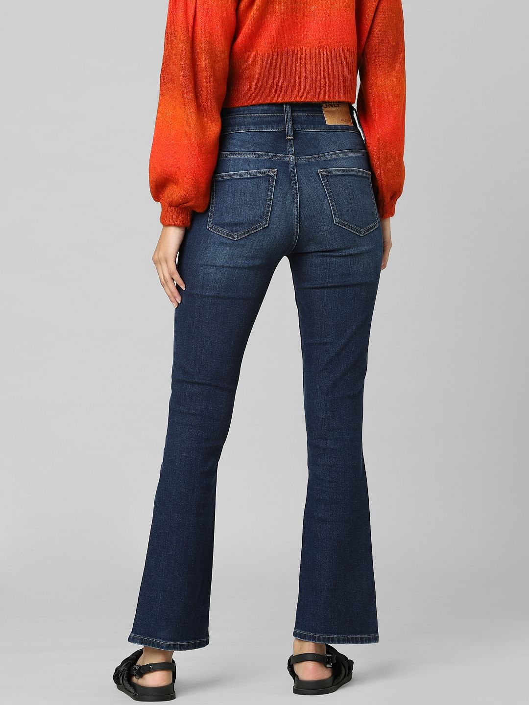 Blue High Rise Flared Jeans