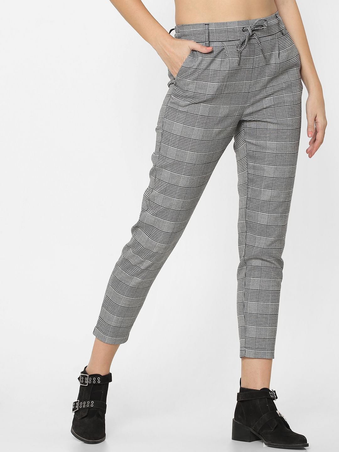Grey Check Trousers