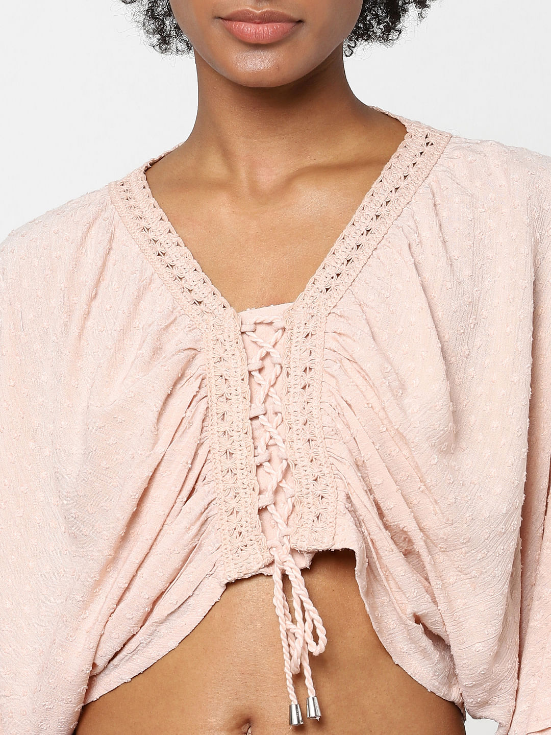 Pink Lace Crop Top