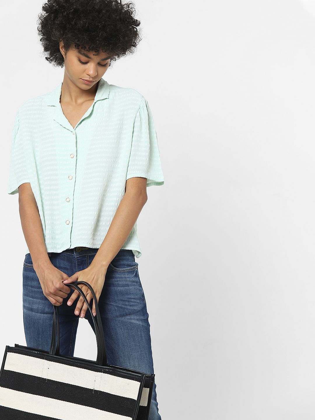 Green Textured Shirt