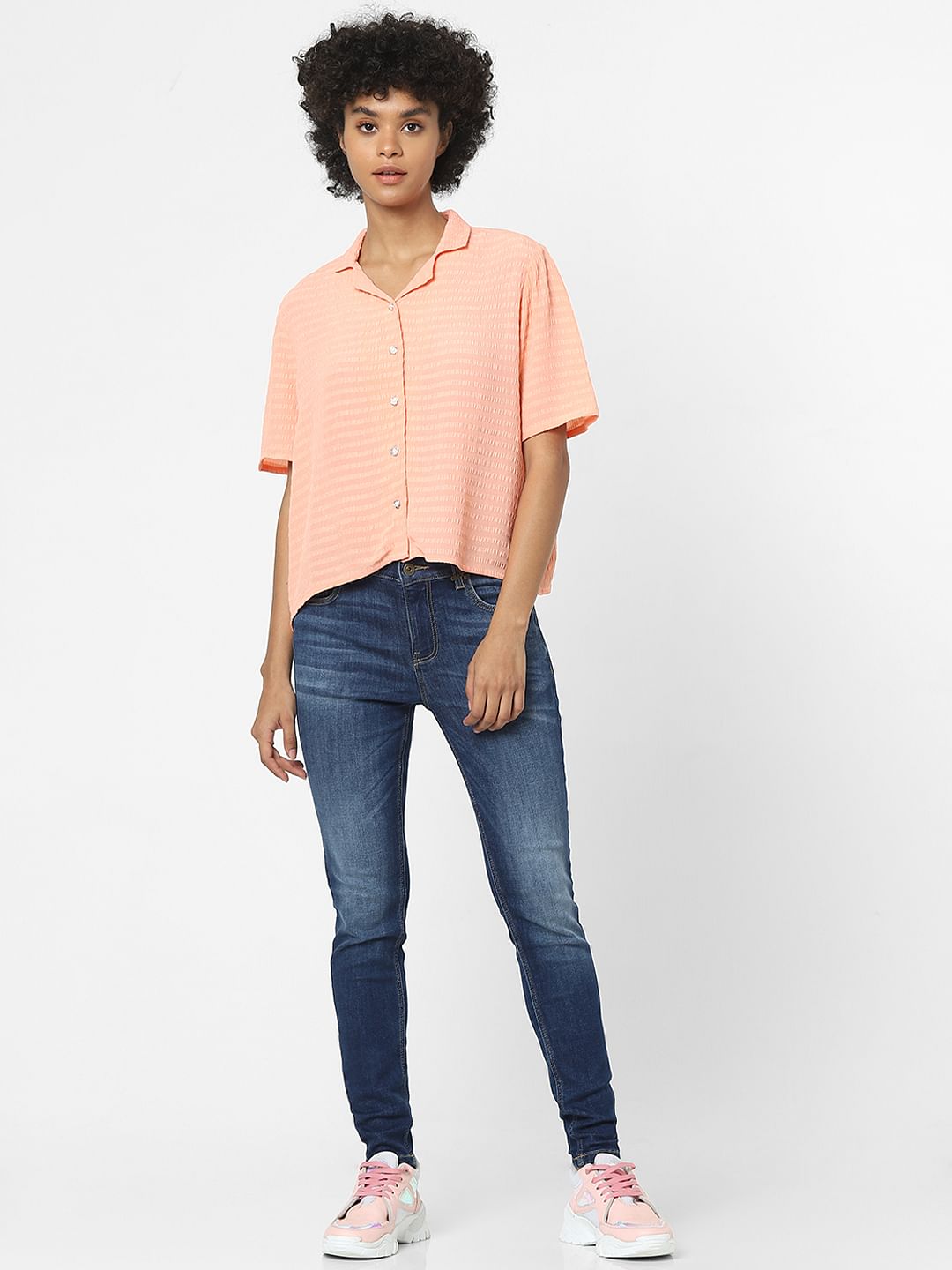 Peach Textured Shirt