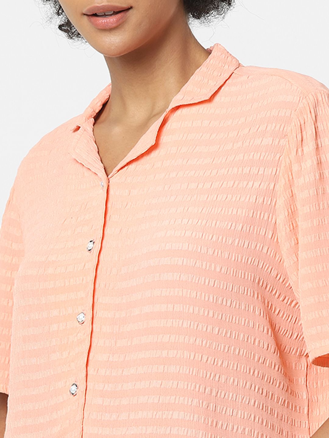 Peach Textured Shirt