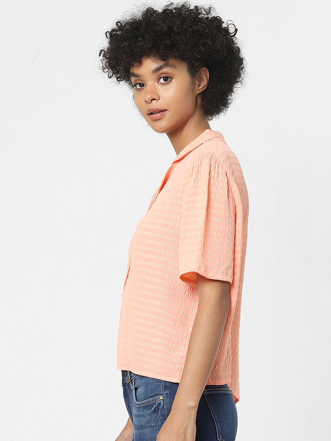 Peach Textured Shirt