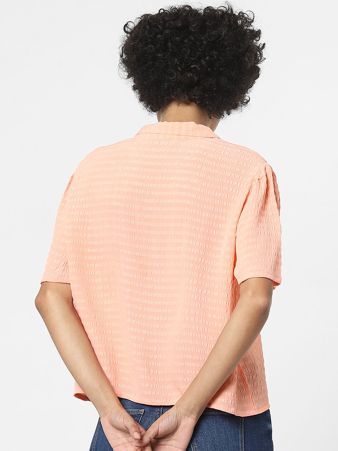 Peach Textured Shirt