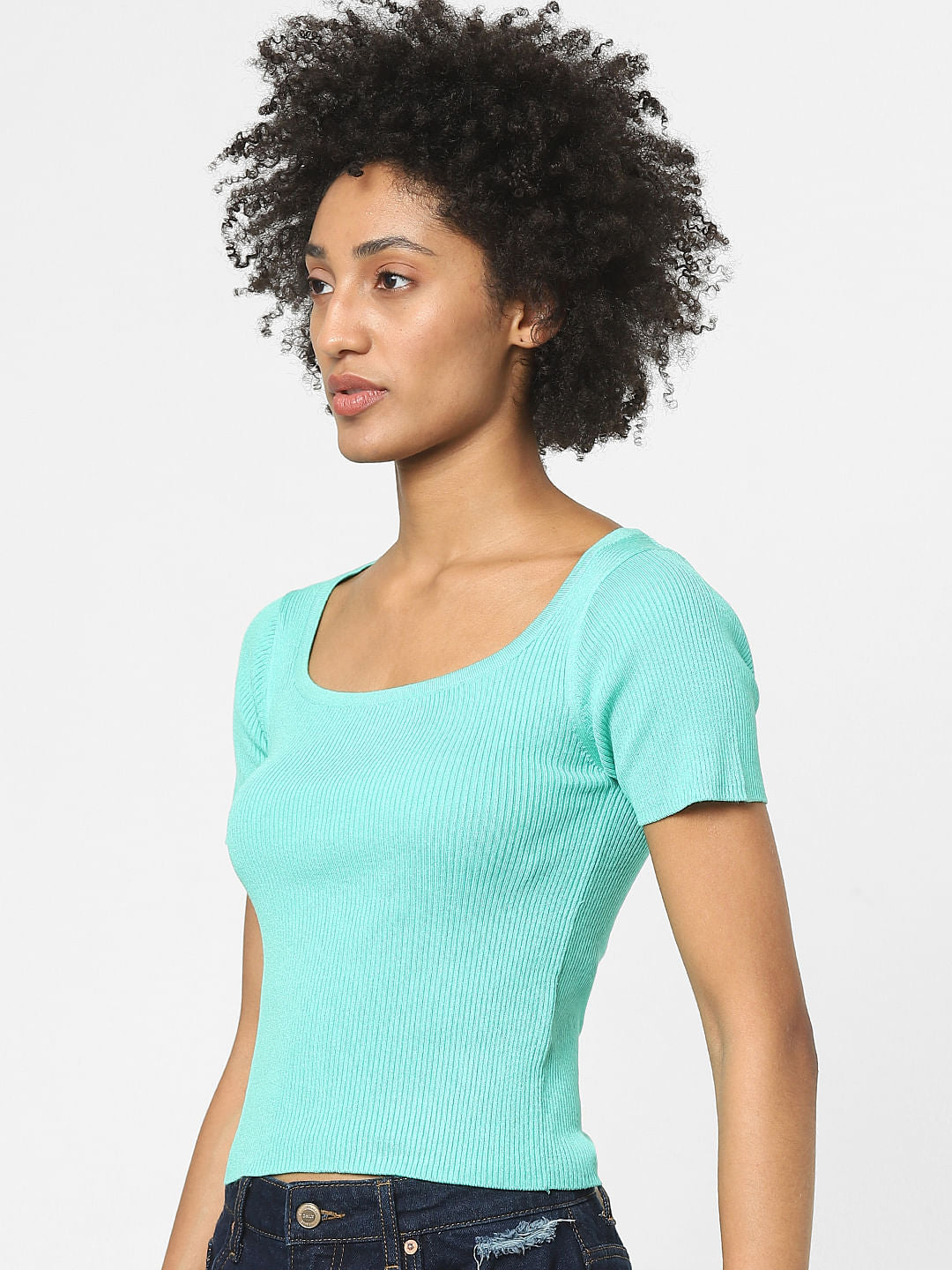 Green Ribbed Top