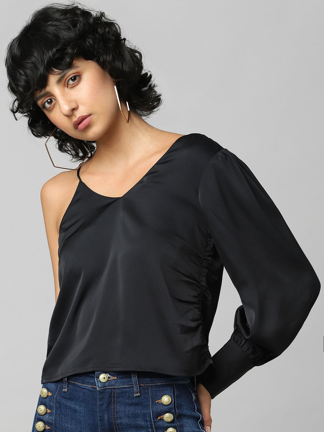 Black One Shoulder Top