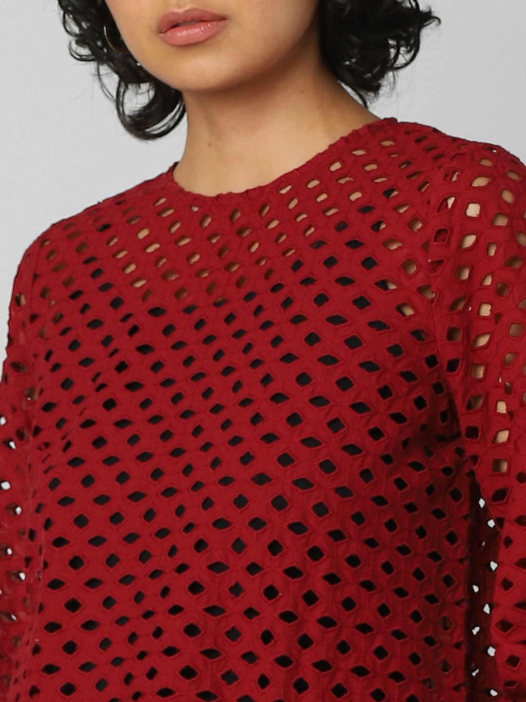 Red Hole Detail Top