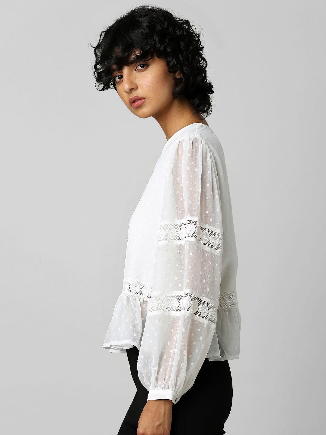 White Lace Insert Top