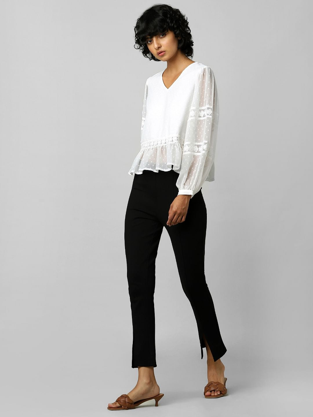 White Lace Insert Top