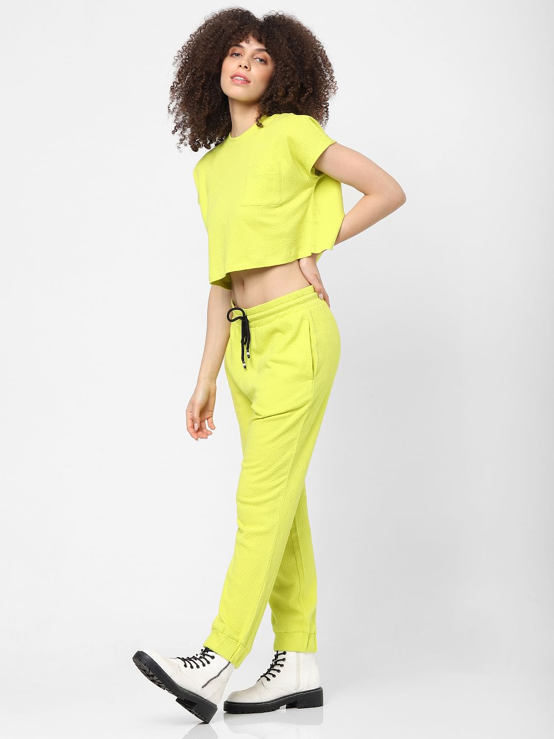 Green High Rise Co-Ord Joggers