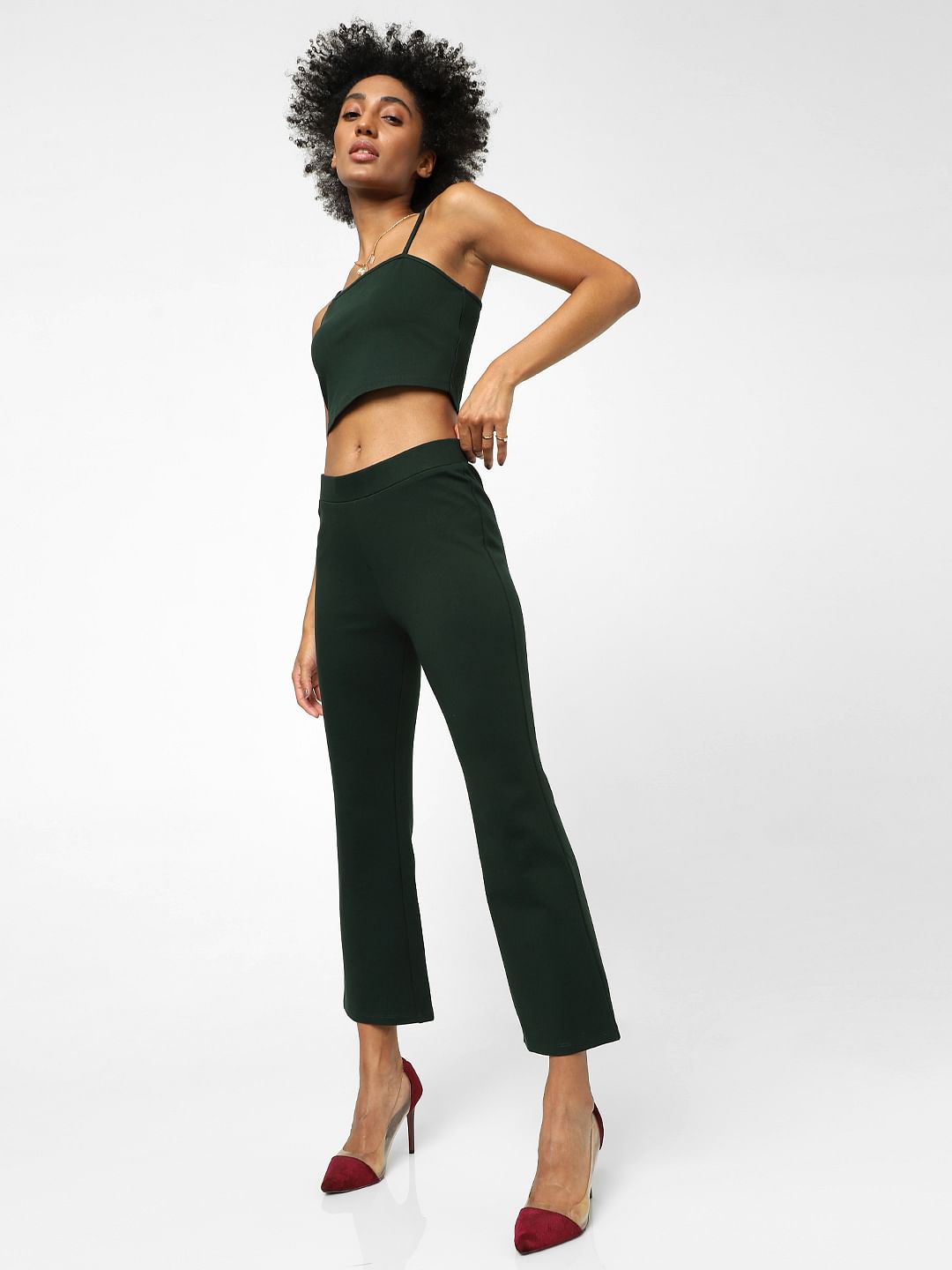 Green Flared Co-Ord Pants