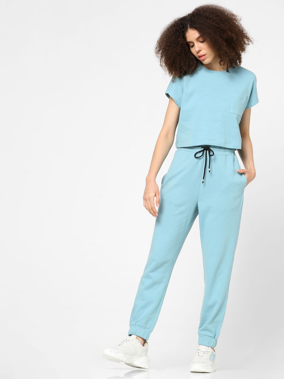 Blue High Rise Co-Ord Joggers