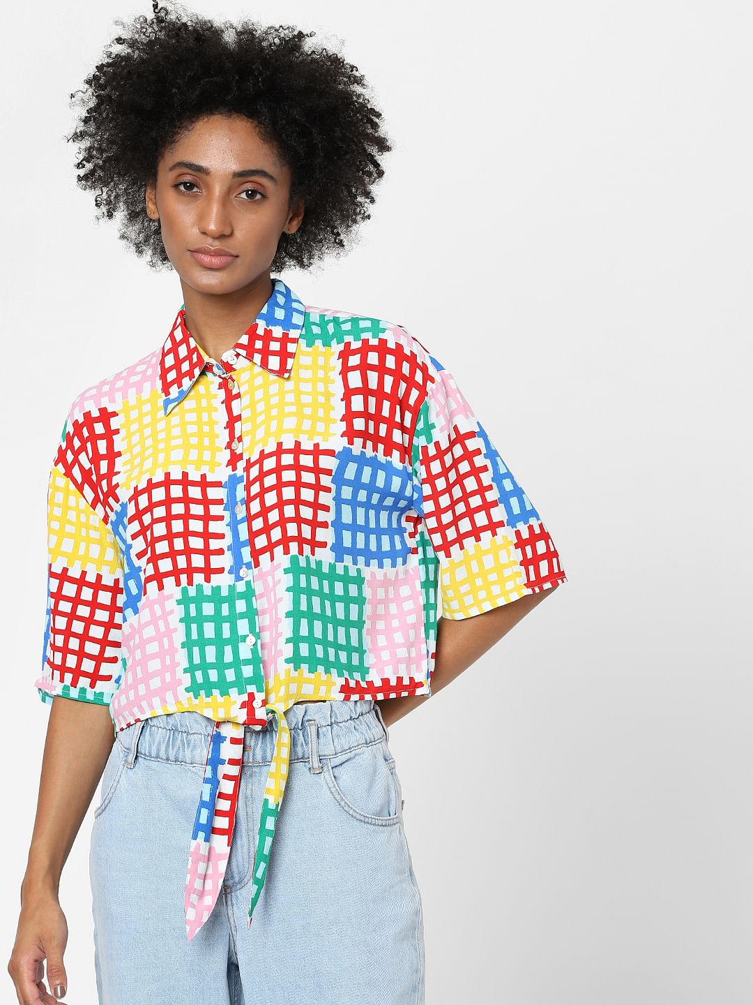 White Multi-Coloured Printed Shirt