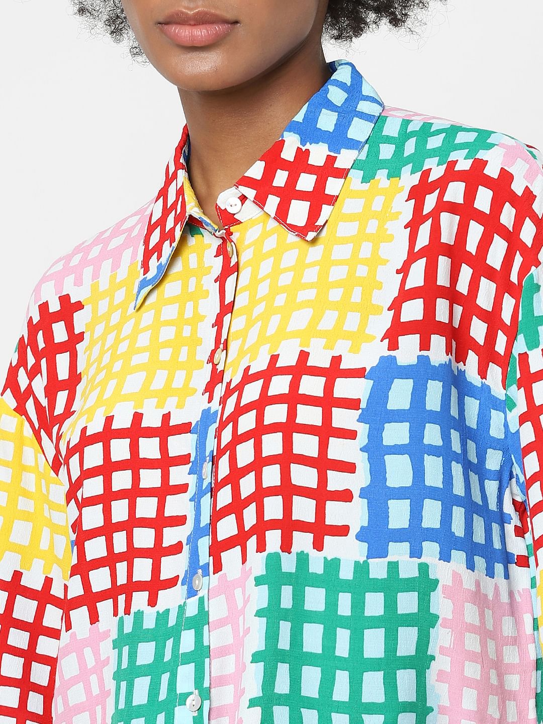 White Multi-Coloured Printed Shirt