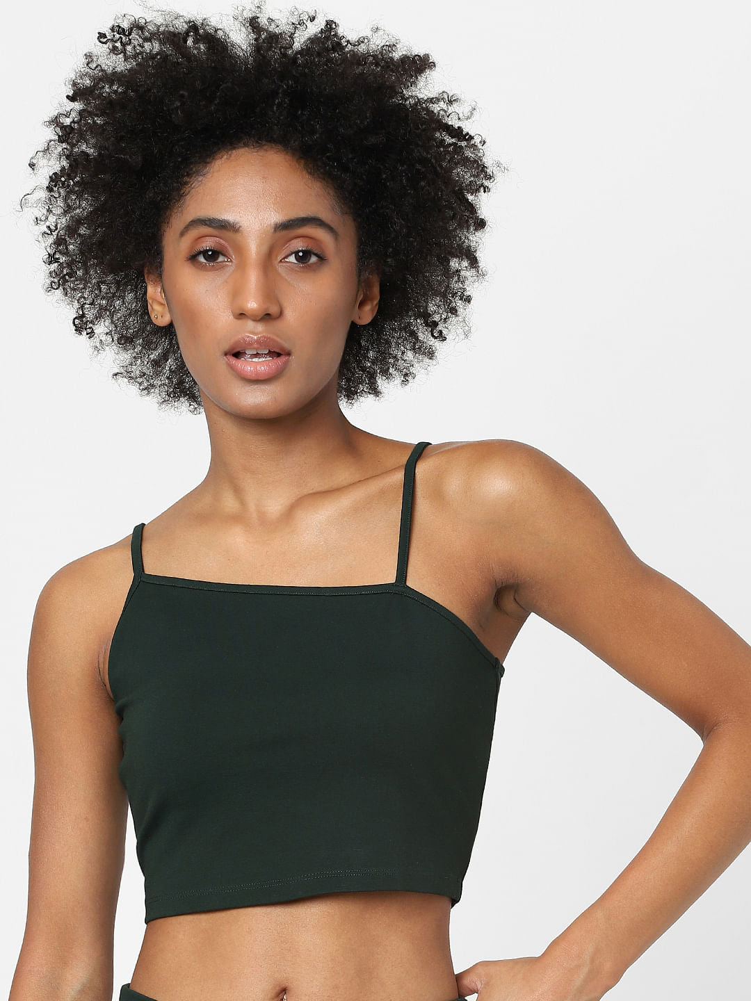 Green Strappy Co-Ord Crop Top