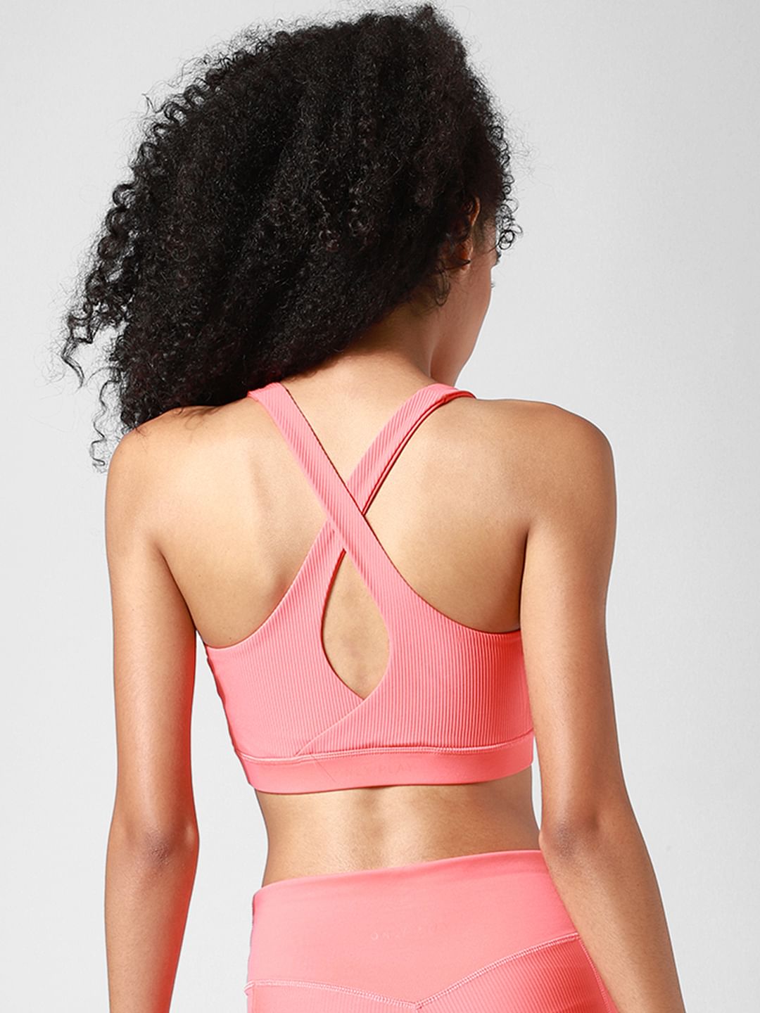 Coral Cross Back Co-Ord Sports Bra