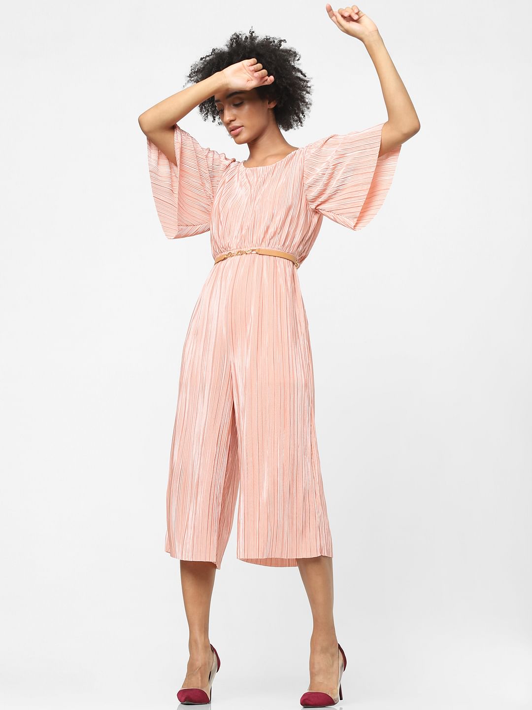 Pink Pleated Jumpsuit