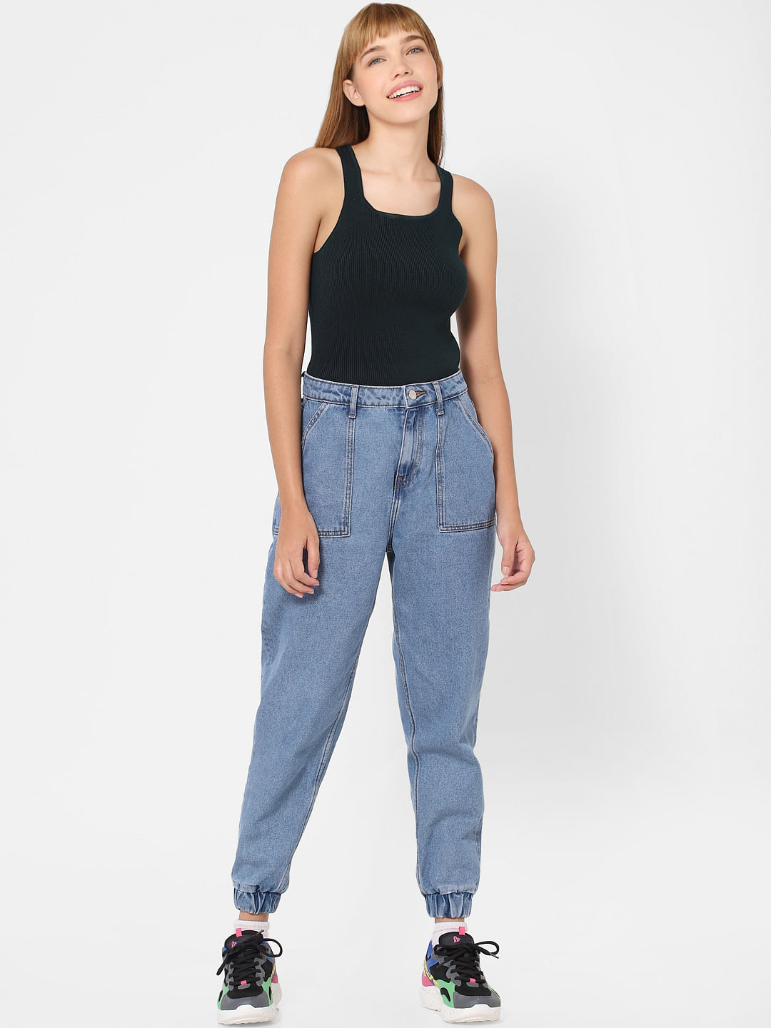 Blue High Rise Joggers