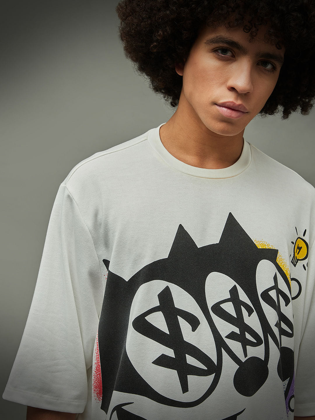 Only X Felix The Cat White Graphic Print Unisex T-Shirt