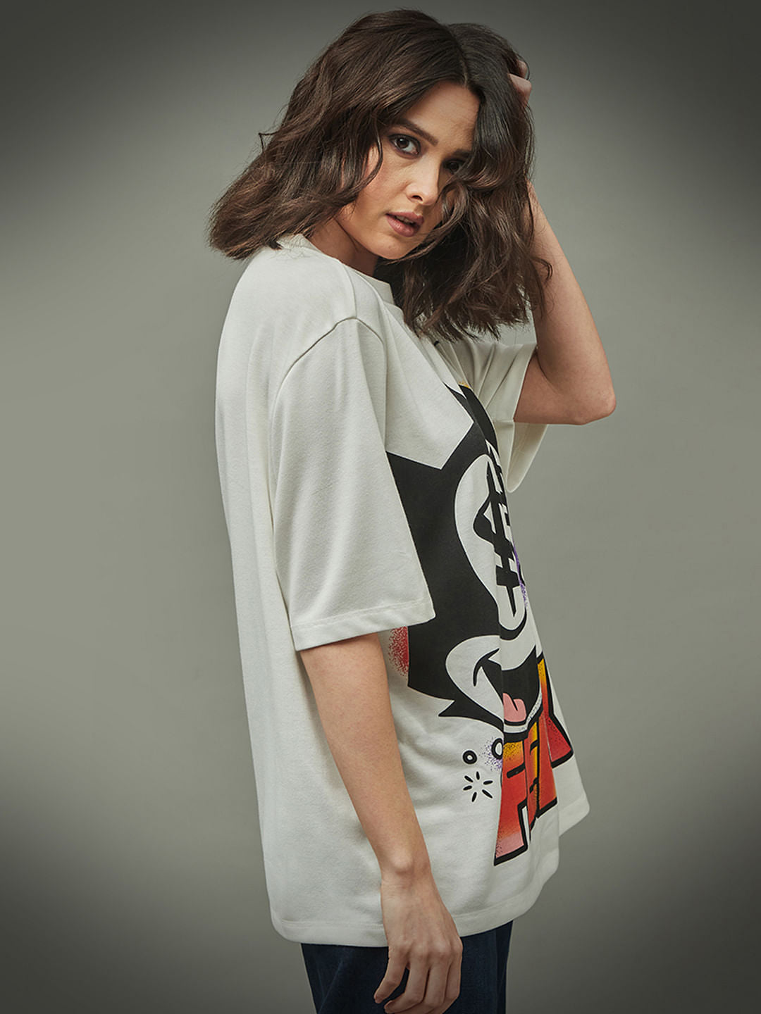 Only X Felix The Cat White Graphic Print Unisex T-Shirt