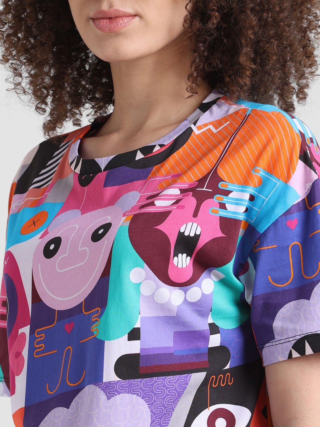 Black Printed Oversized T-Shirt