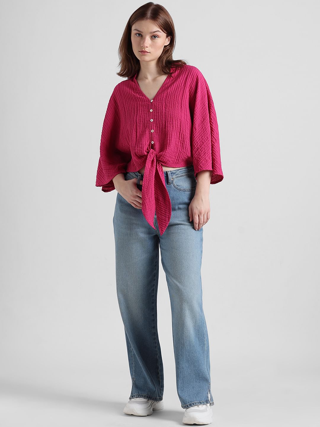 Dark Pink Textured Top