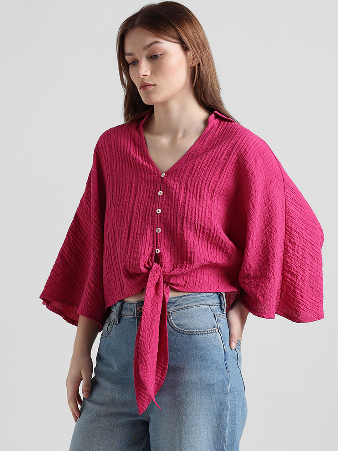 Dark Pink Textured Top