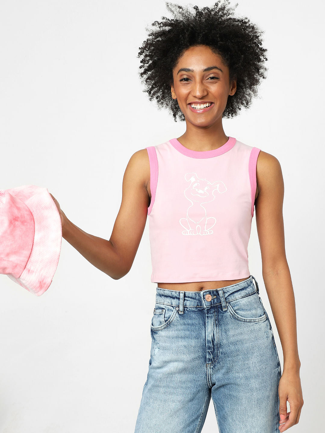 Pink Graphic Print Top