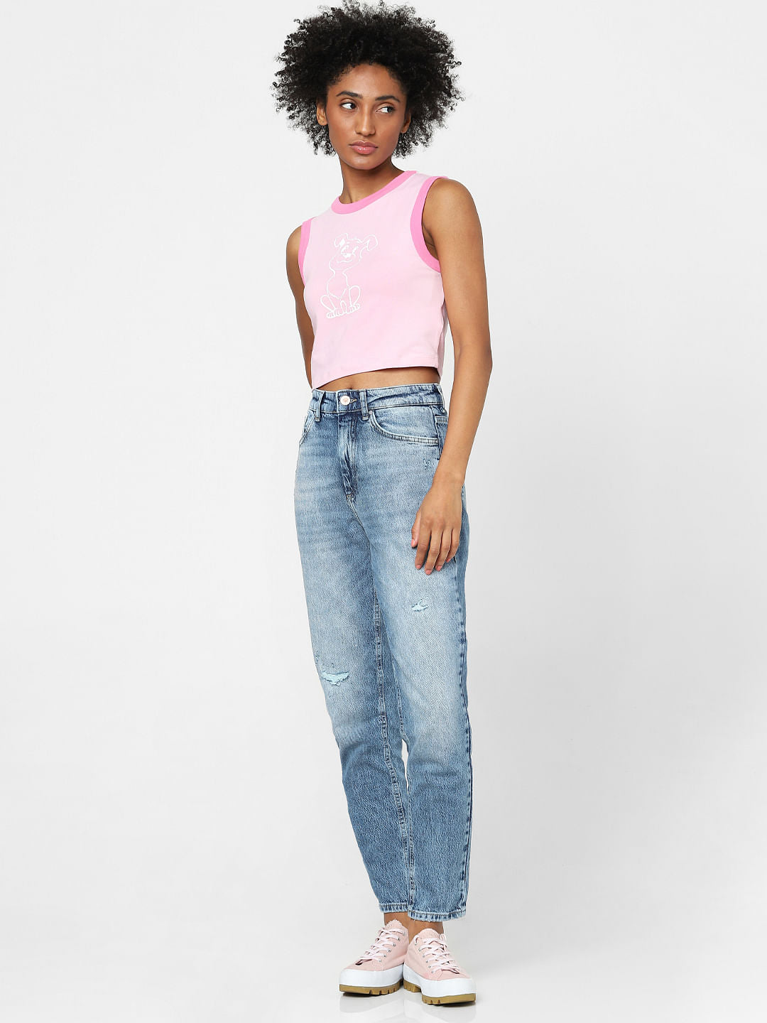 Pink Graphic Print Top