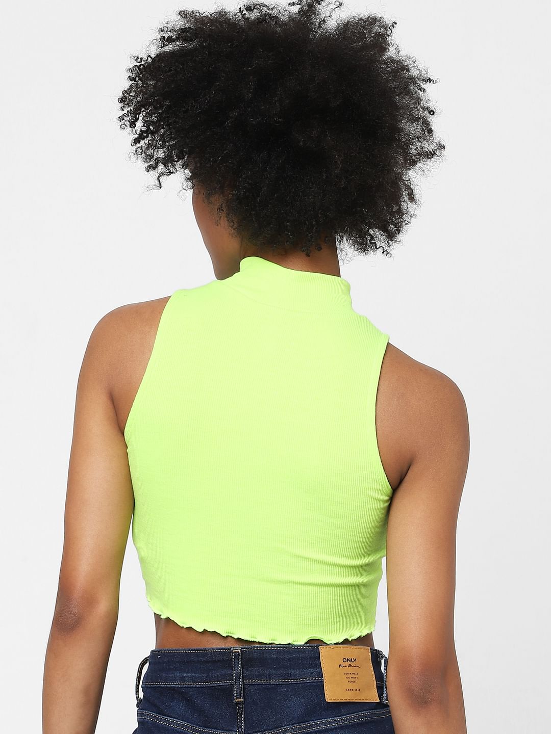 Yellow Cut Out Crop Top