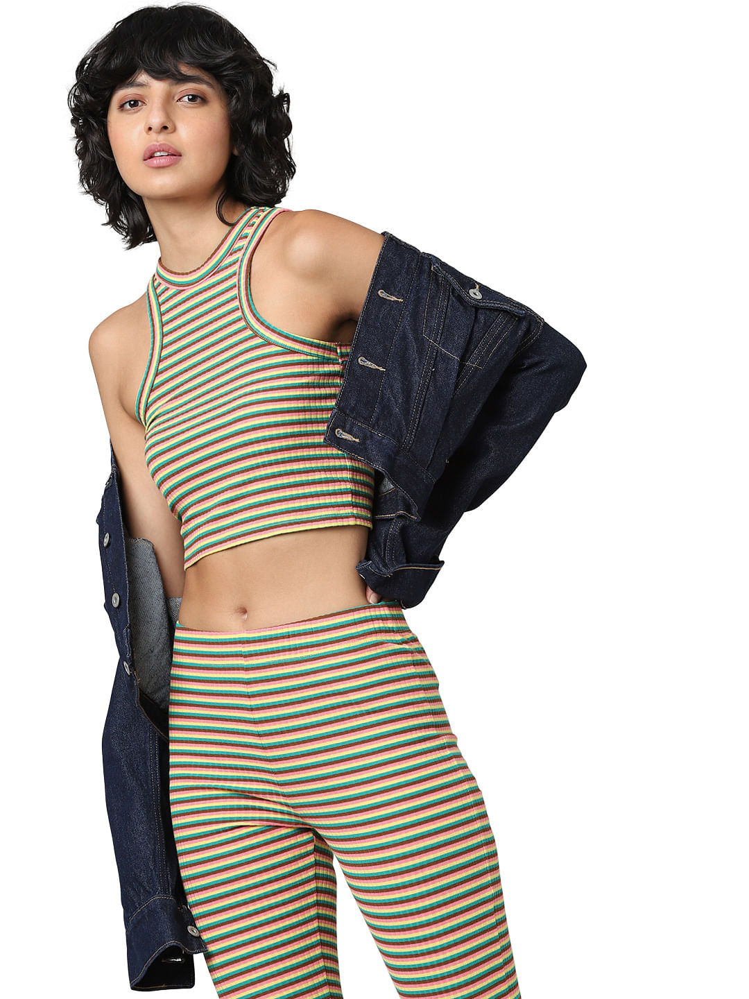 Multi-Coloured Striped Top