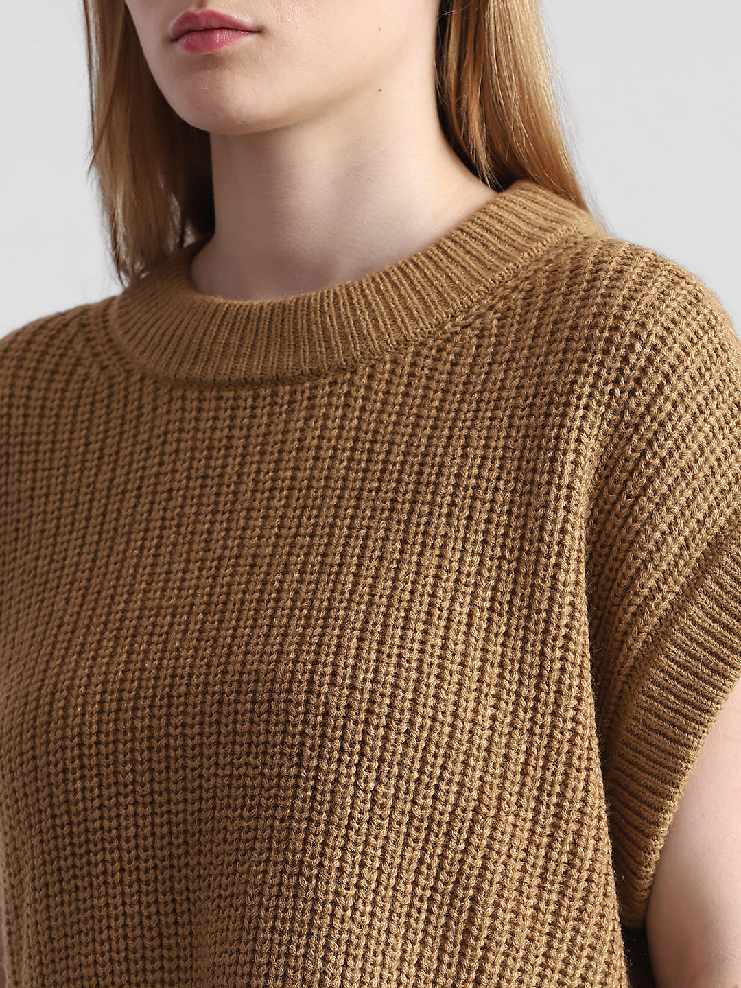 Brown Batwing Sleeves Pullover