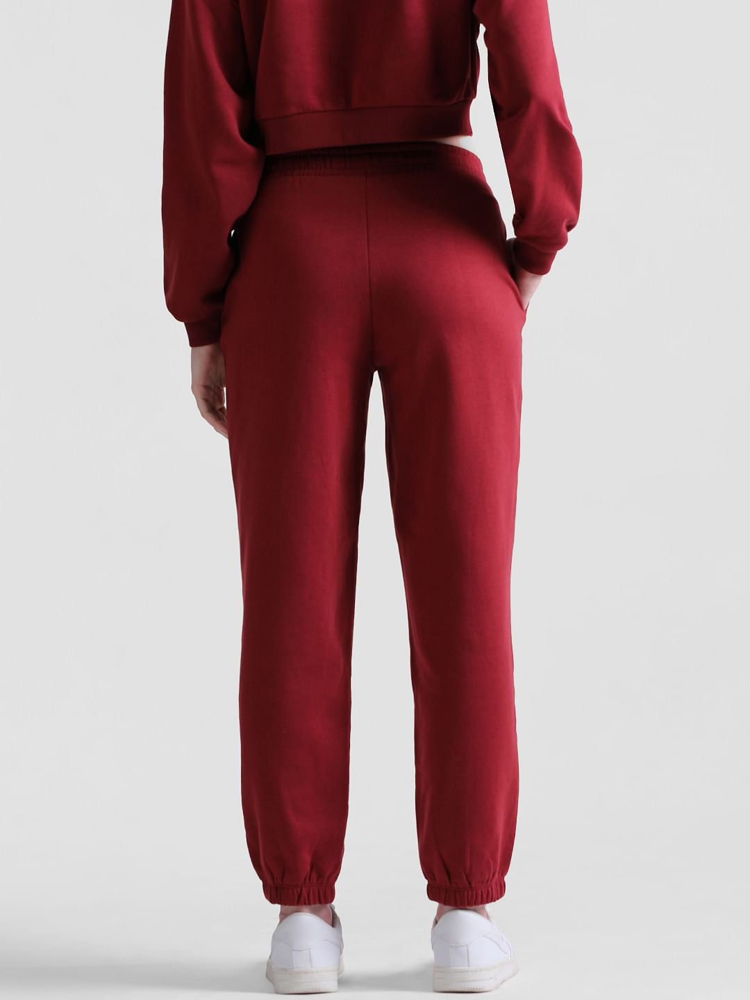 Maroon Mid Rise Joggers