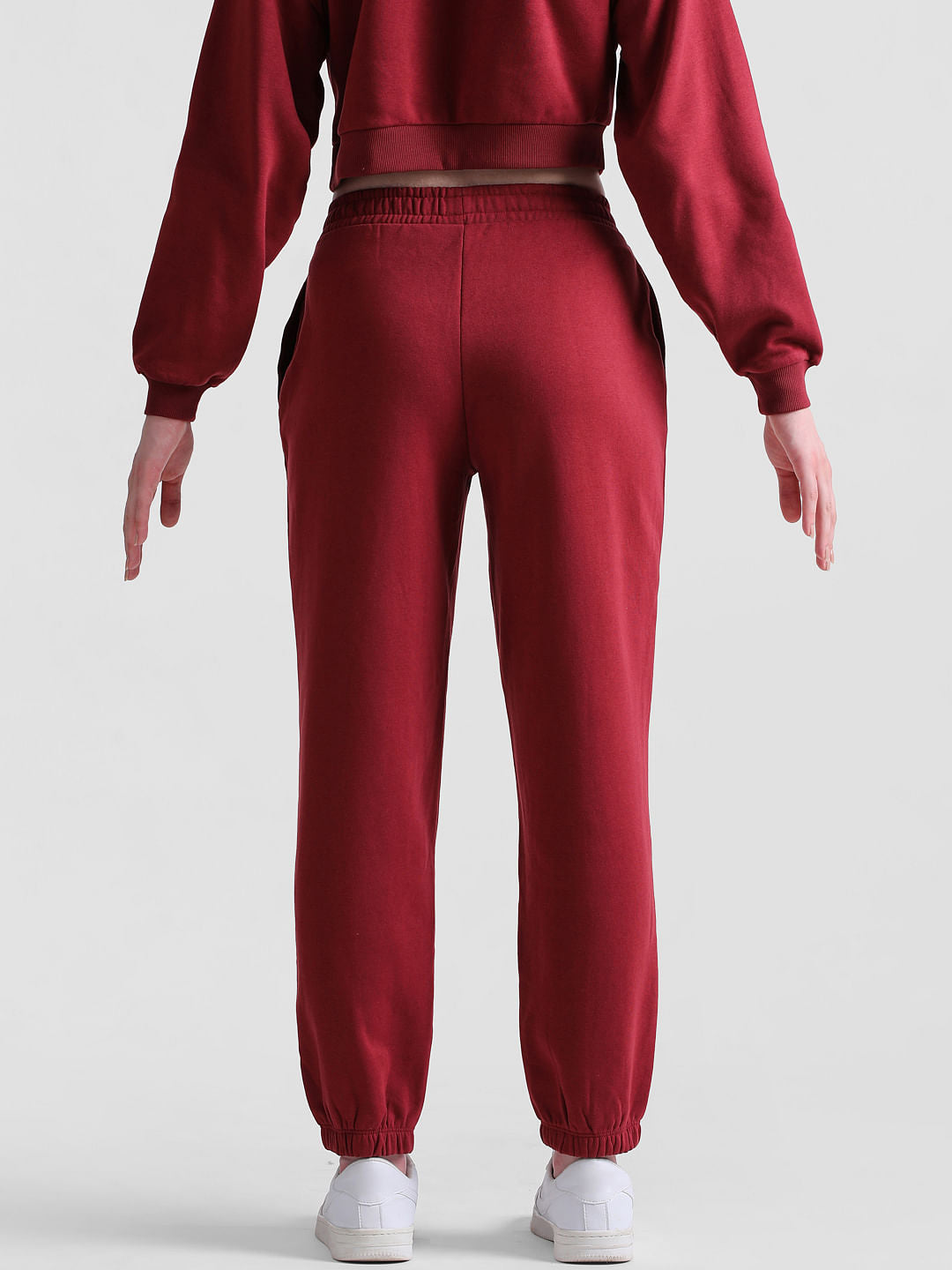 Maroon Mid Rise Joggers