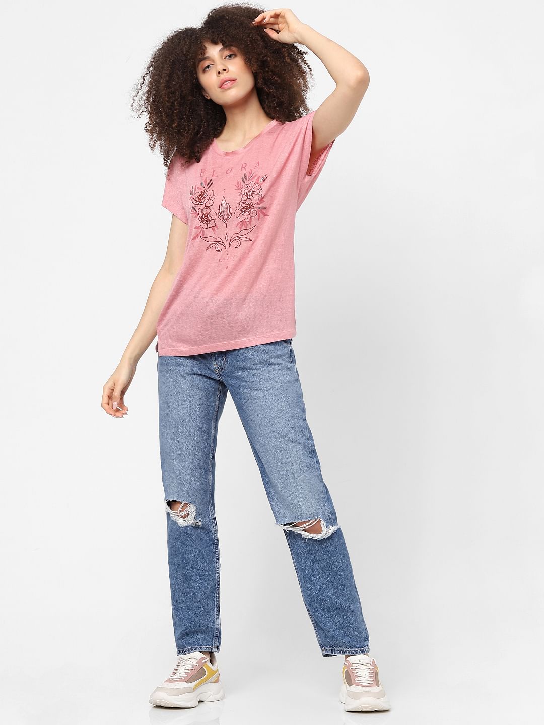 Pink Embellished T-Shirt