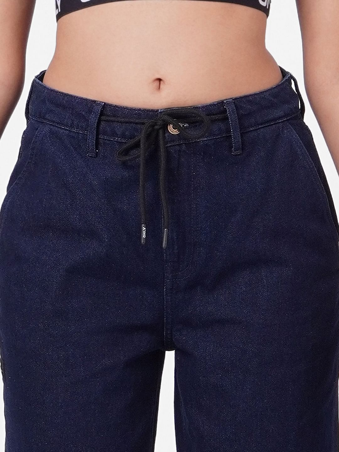 Blue High Rise Mom Jeans