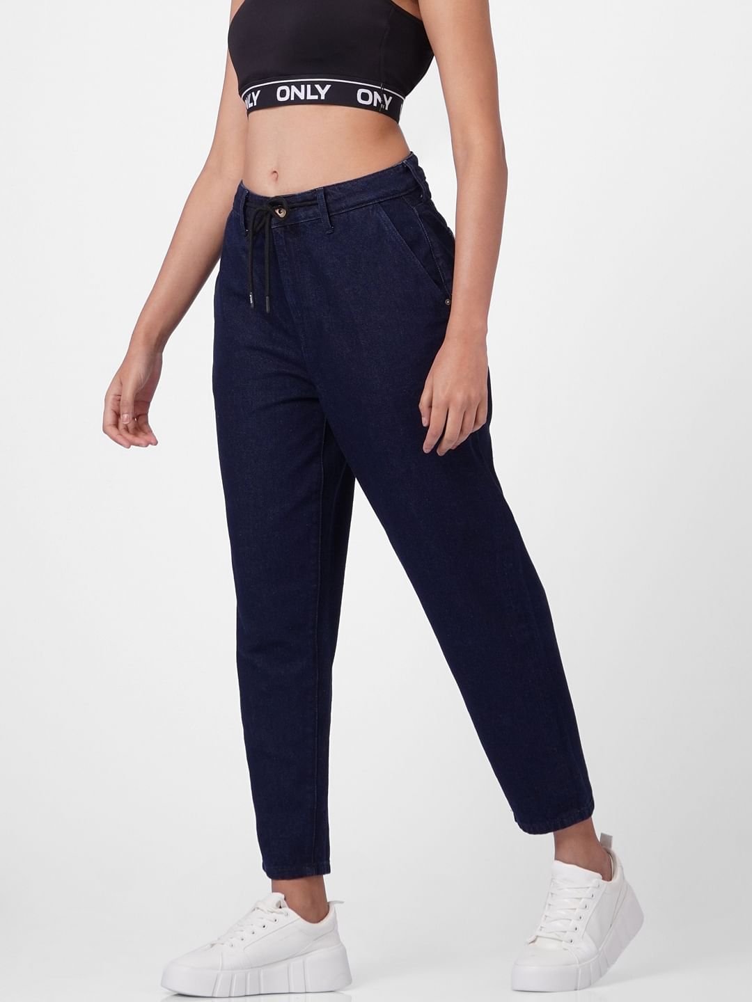 Blue High Rise Mom Jeans