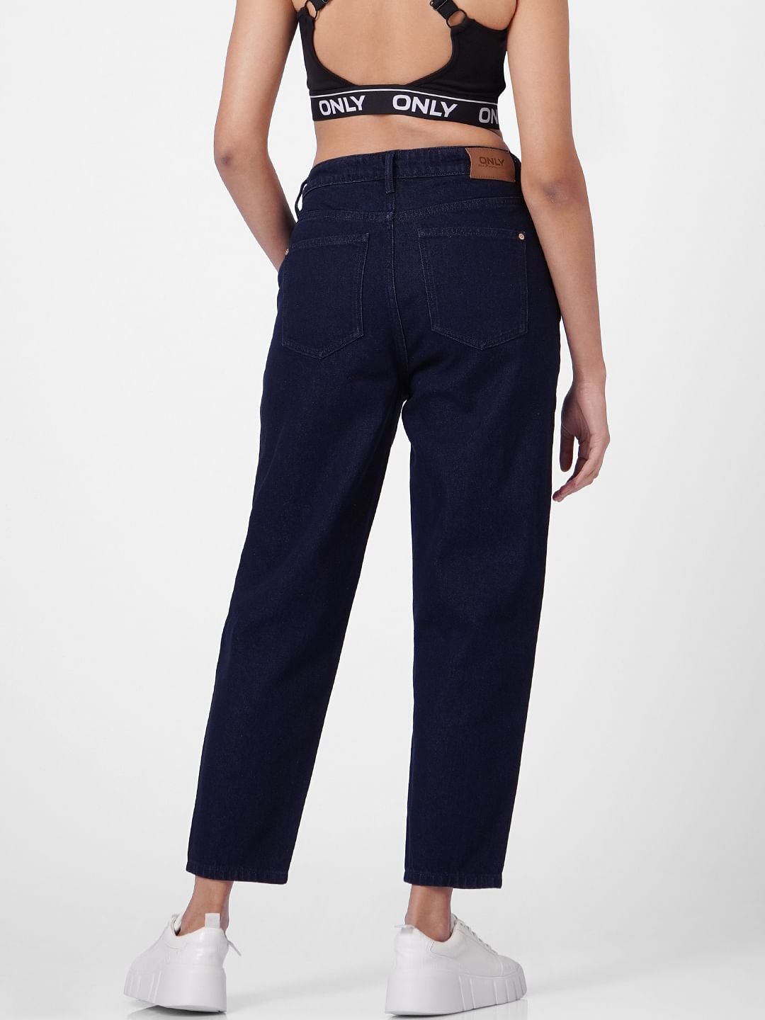 Blue High Rise Mom Jeans