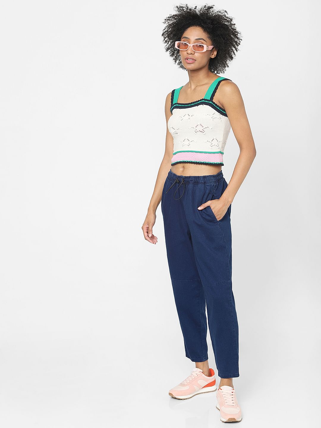 Blue High Rise Jogger Jeans