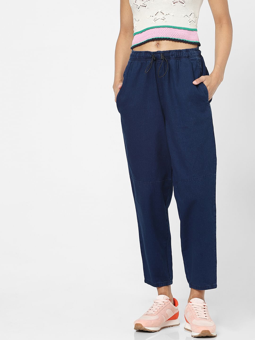 Blue High Rise Jogger Jeans
