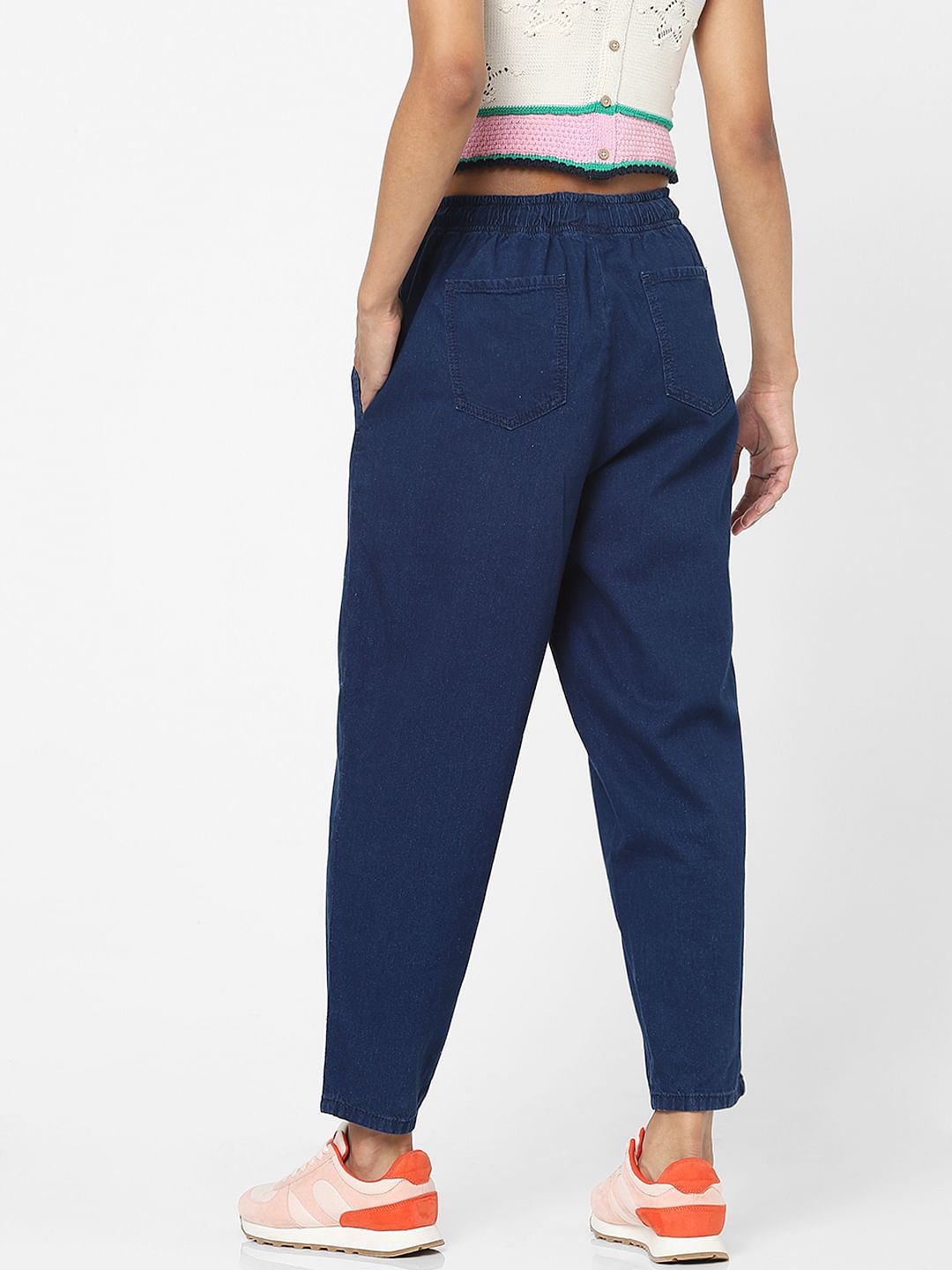 Blue High Rise Jogger Jeans