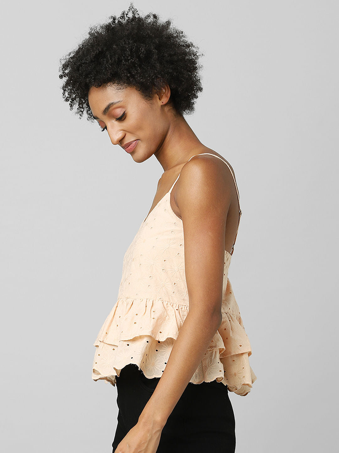 Brown Frill Detail Top