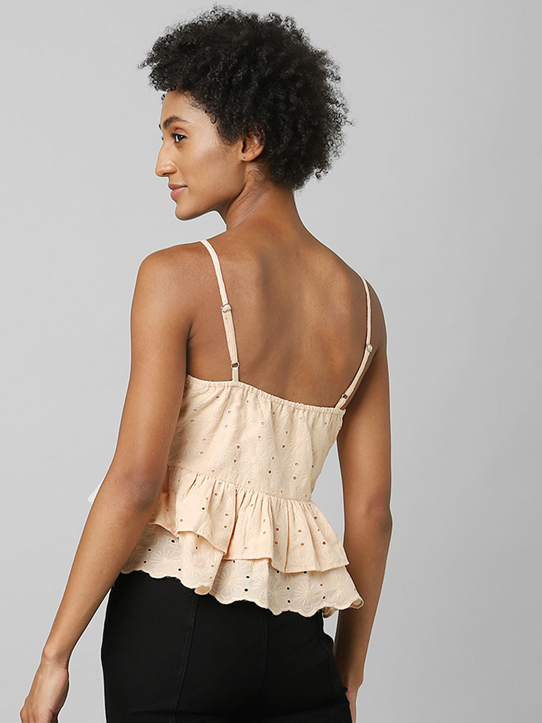 Brown Frill Detail Top