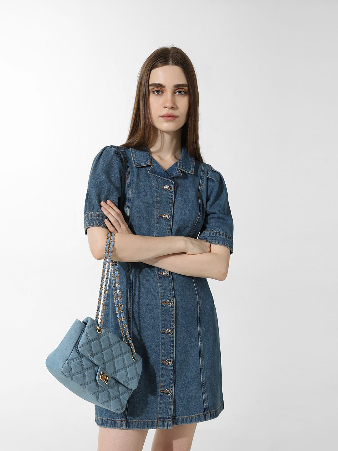 Blue Denim Short Dress