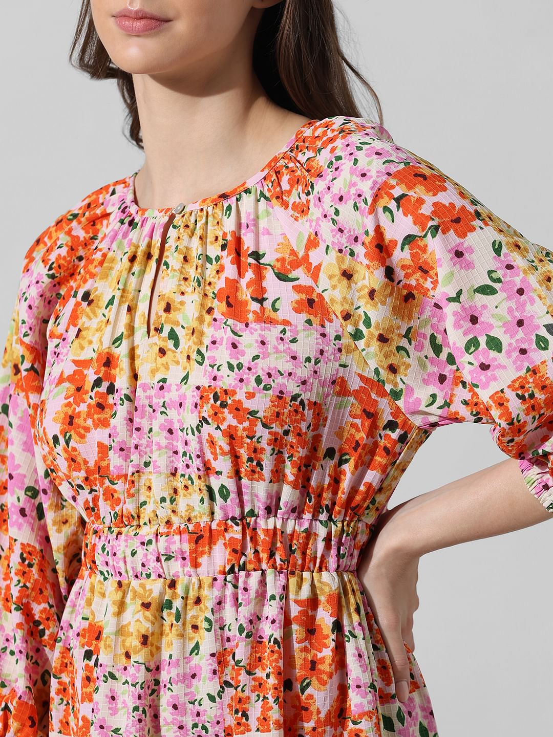 Multi-Colour Floral Mini Dress