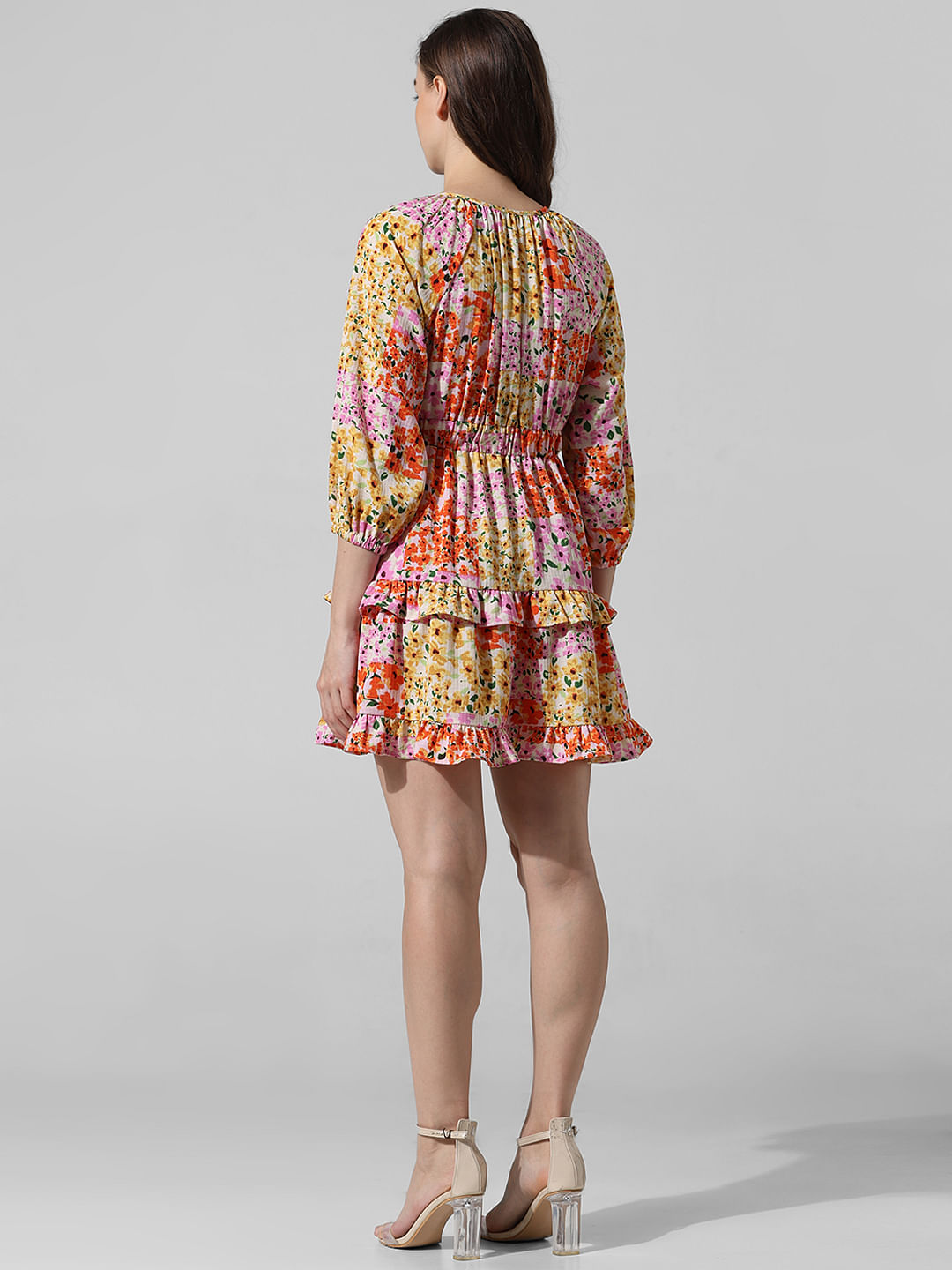 Multi-Colour Floral Mini Dress