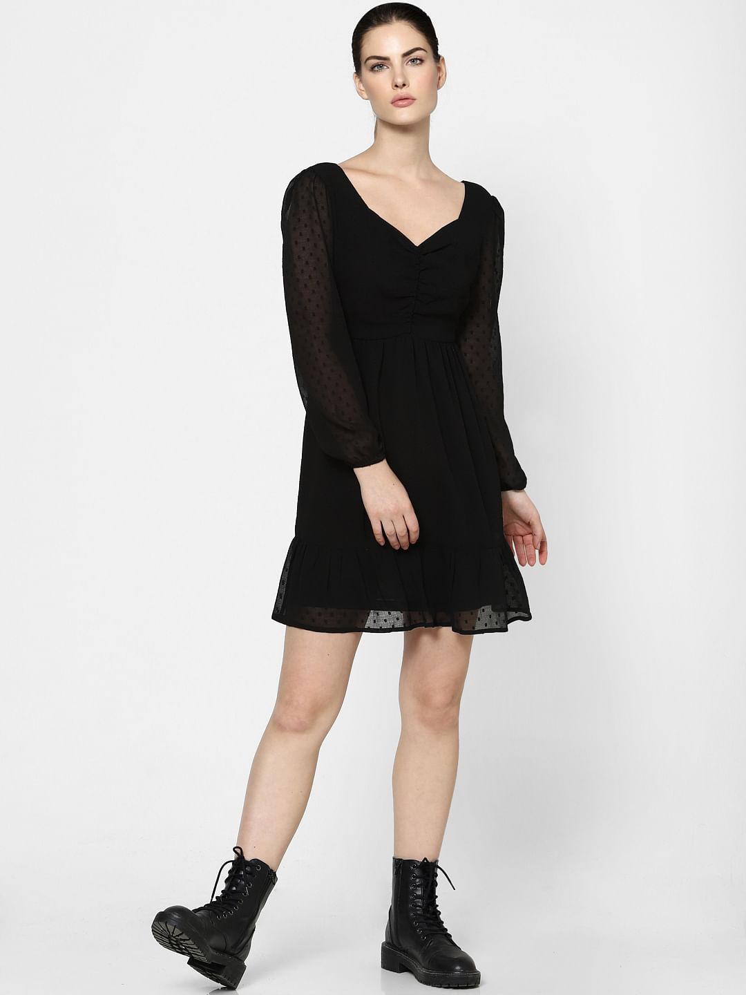 Buy Black Fit & Flare Dress