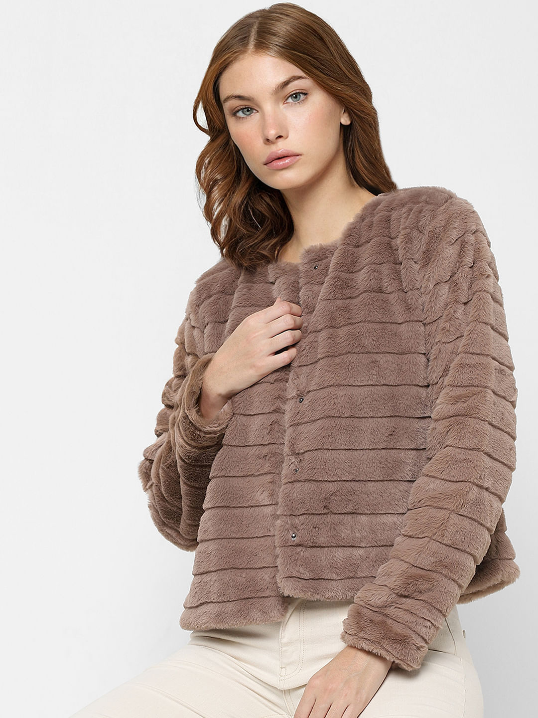 Grey Faux Fur Jacket