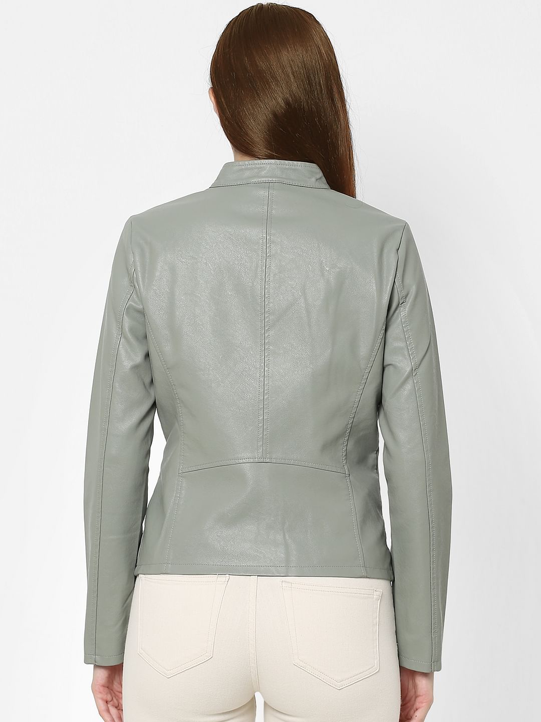 Green Faux Leather Jacket
