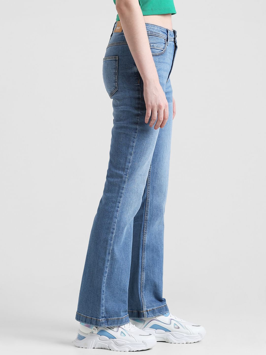 Light Blue High Rise Flared Jeans